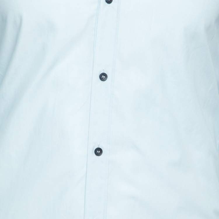Pre Owned Dolce & Gabbana Light Blue Cotton Button Front Gold Label Shirt S