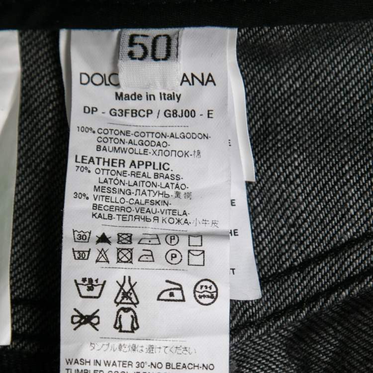 Pre Owned Dolce & Gabbana Black Denim 16 Straight Fit  Jeans L Waist 35"