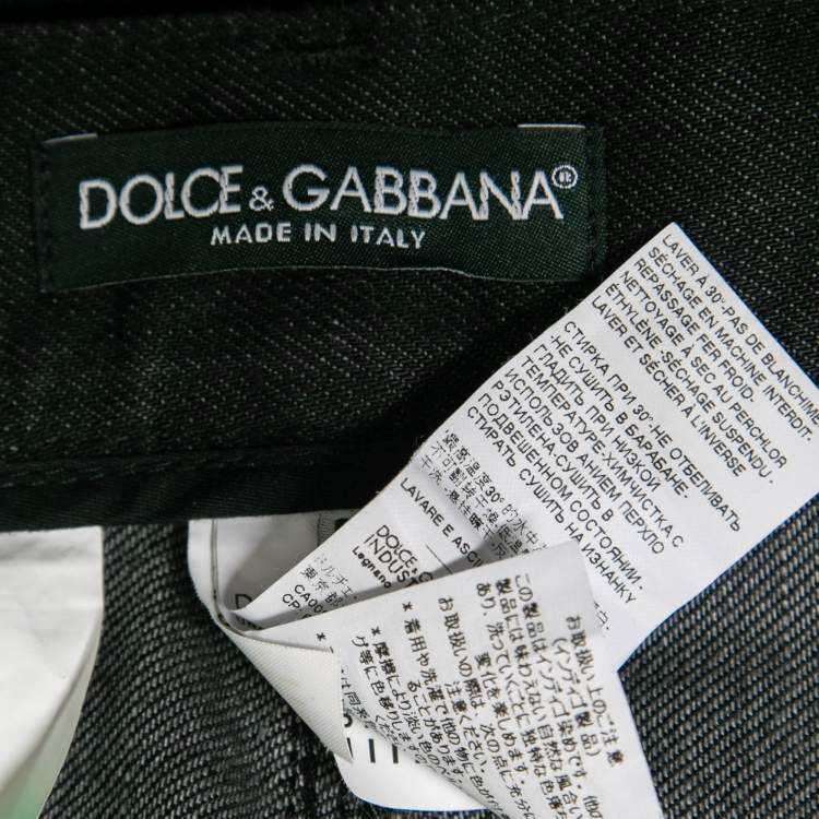 Pre Owned Dolce & Gabbana Black Denim 16 Straight Fit  Jeans L Waist 35"