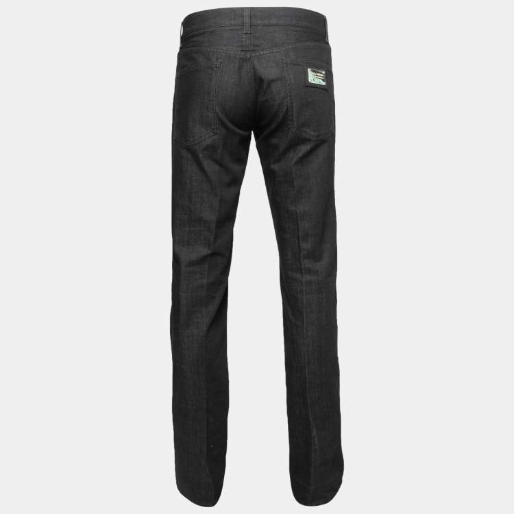 Pre Owned Dolce & Gabbana Black Denim 16 Straight Fit  Jeans L Waist 35"