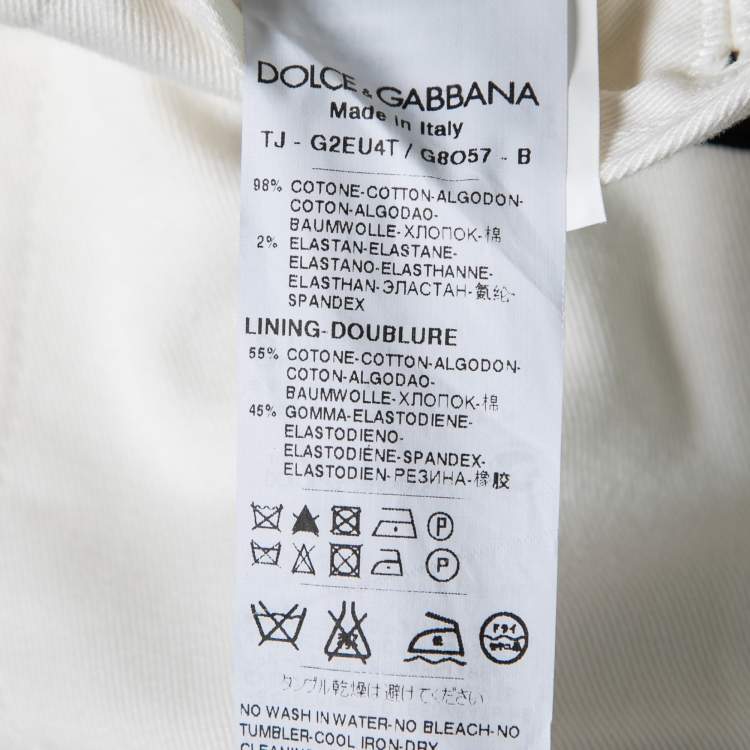 Pre Owned Dolce & Gabbana Off White Cotton Single Breasted Blazer XL