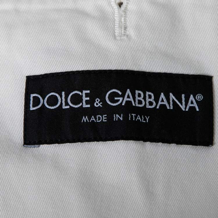 Pre Owned Dolce & Gabbana Off White Cotton Single Breasted Blazer XL