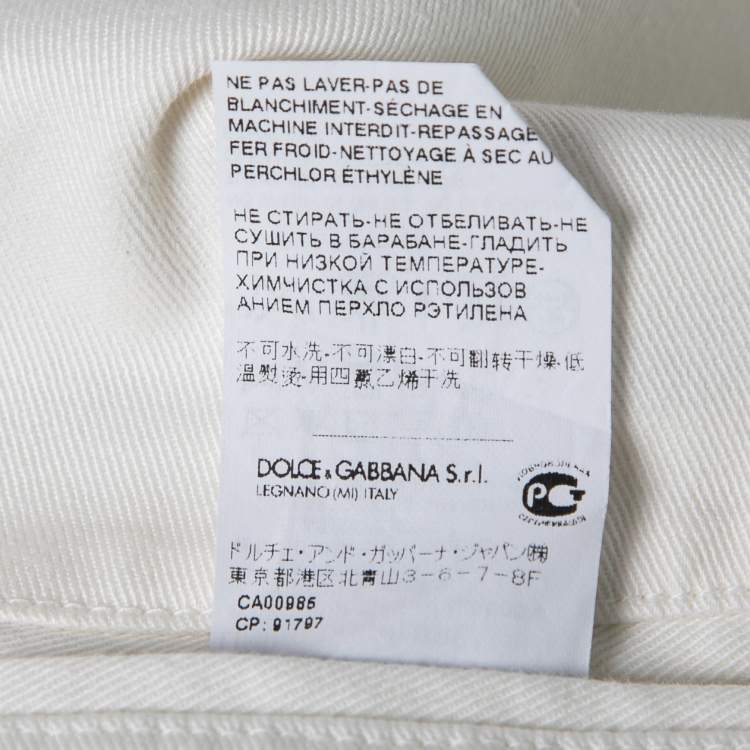 Pre Owned Dolce & Gabbana Off White Cotton Single Breasted Blazer XL