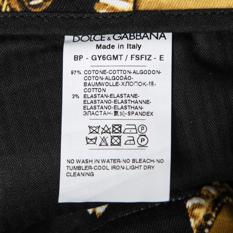 Pre Owned Dolce & Gabbana Black Sacred Heart Print Cotton Bermuda Shorts L  