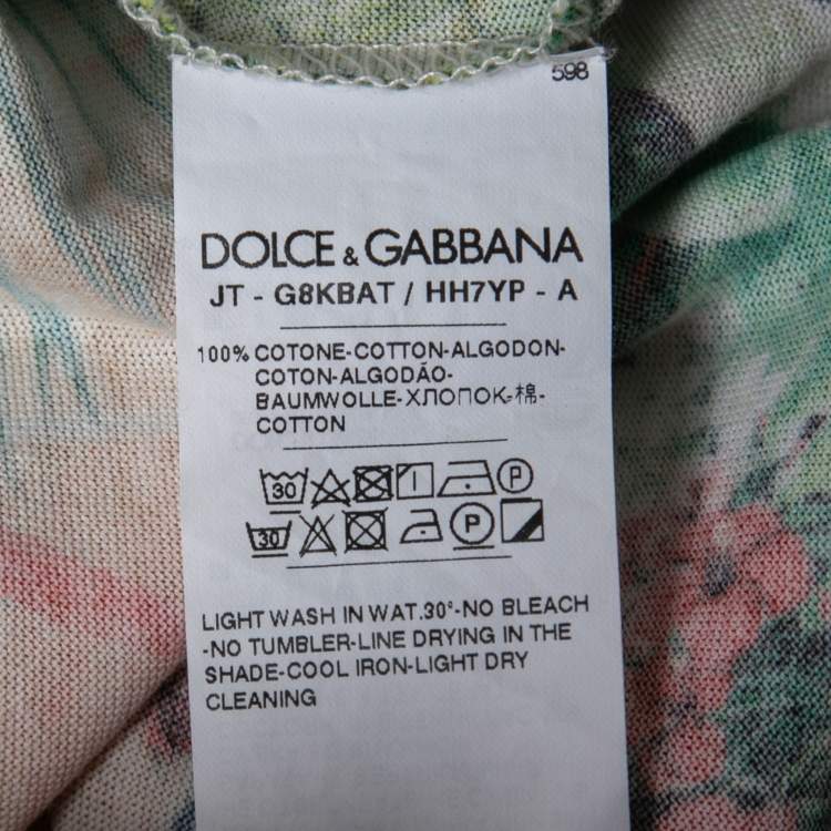 Pre Owned Dolce & Gabbana  Multicolor Giardino Printed Cotton Crewneck T-Shirt M