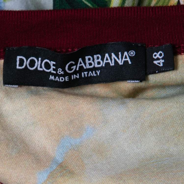 Pre Owned Dolce & Gabbana  Multicolor Giardino Printed Cotton Crewneck T-Shirt M