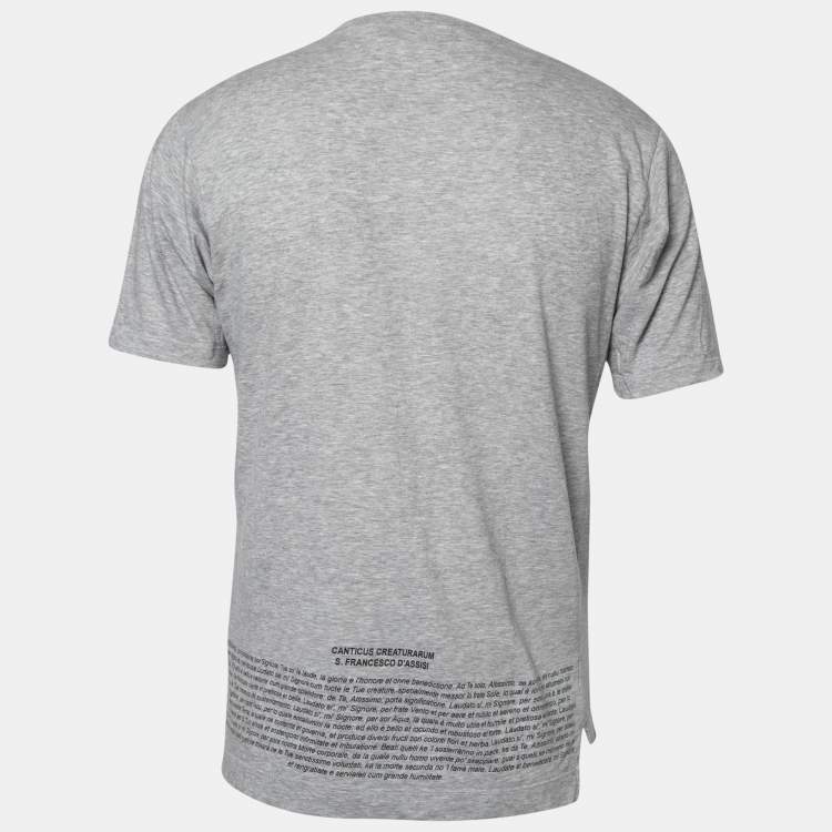 مملوكة مسبقًا Dolce & Gabbana Grey Rose Print Cotton Short Sleeve T-Shirt XS