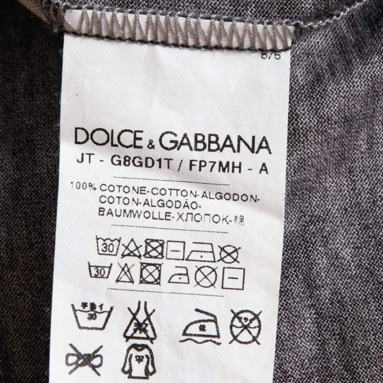 مملوكة مسبقًا Dolce & Gabbana Black Western Print Cotton Crewneck T-Shirt S