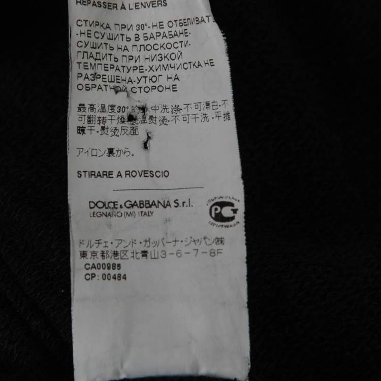 Pre Owned Dolce & Gabbana Black Cotton Hooded Zip Front Jacket L