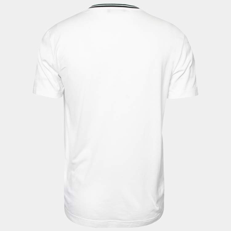 Pre Owned Dolce & Gabbana White Printed Cotton Short Sleeve T-Shirt M