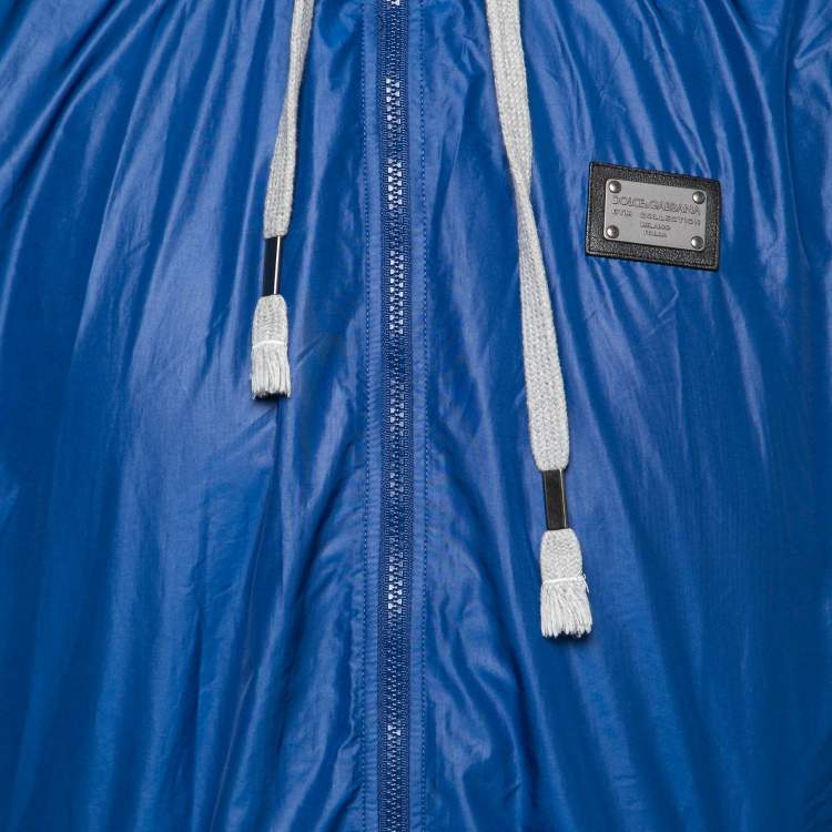 Pre Owned Dolce & Gabbana Blue Synthetic Zip-Front Jacket M 