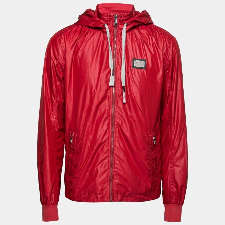 Pre Owned Dolce & Gabbana Red Synthetic Zip-Front Jacket M 