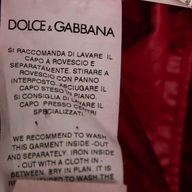 Pre Owned Dolce & Gabbana Red Synthetic Zip-Front Jacket M 