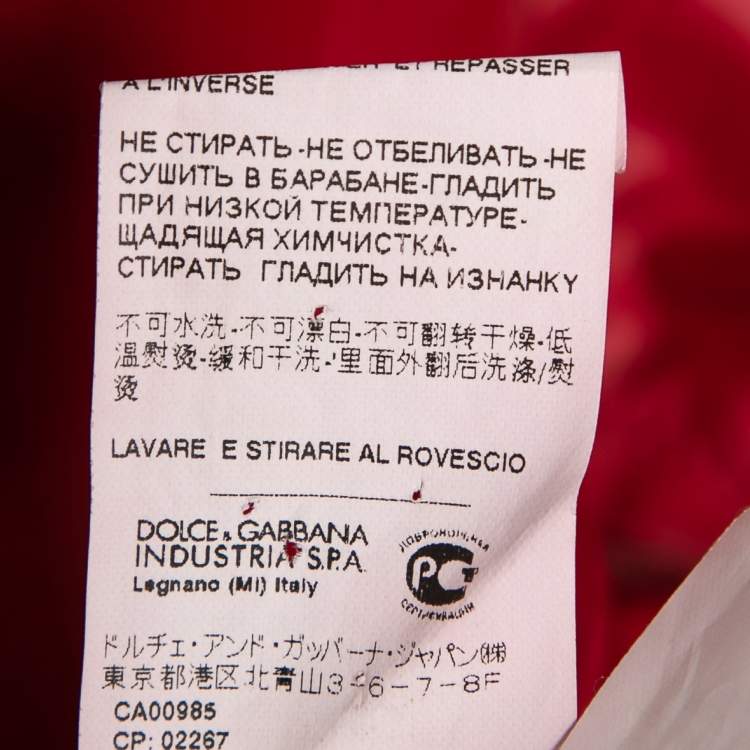 Pre Owned Dolce & Gabbana Red Synthetic Zip-Front Jacket M 