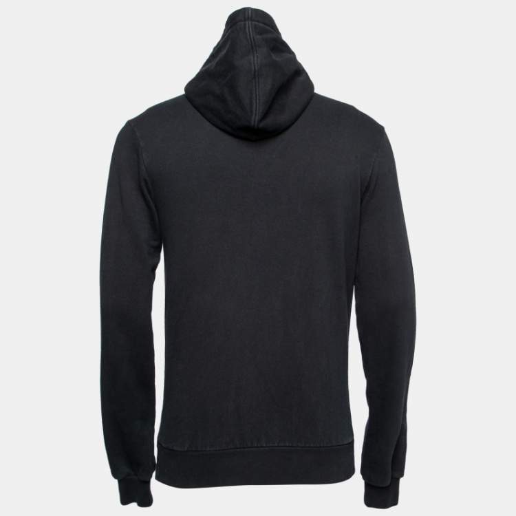 Dolce Gabbana Black Cotton Zip Front Hoodie M Dolce Gabbana TLC