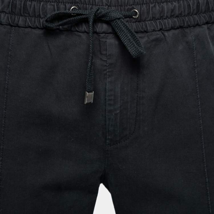 مملوكة مسبقًا Dolce & Gabbana Black Cotton Jogger Pants S Waist 28"