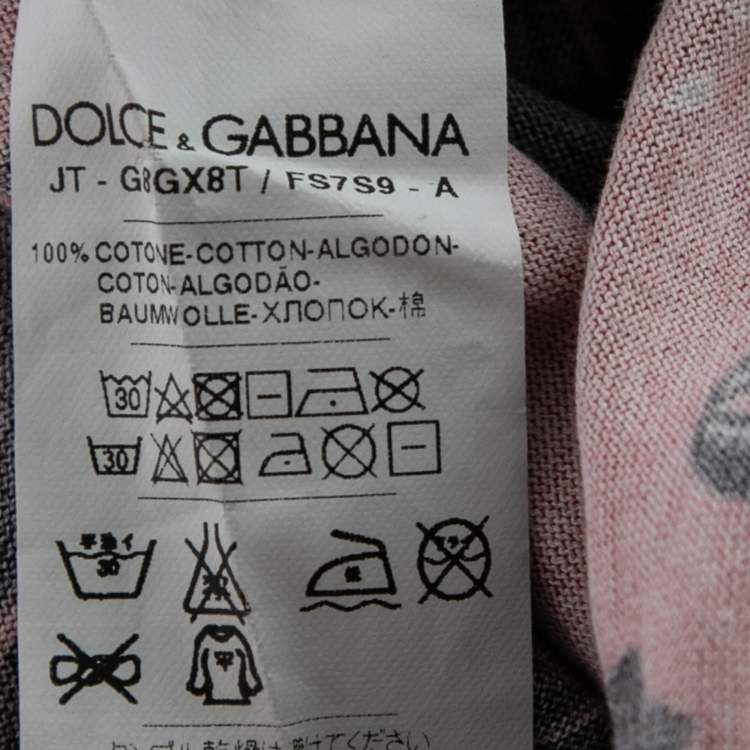 Pre Owned Dolce & Gabbana Red Printed Cotton Short Sleeve Crewneck T-Shirt M