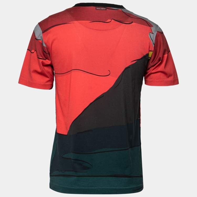 Pre Owned Dolce & Gabbana Multicolor Printed Crewneck T-Shirt S 