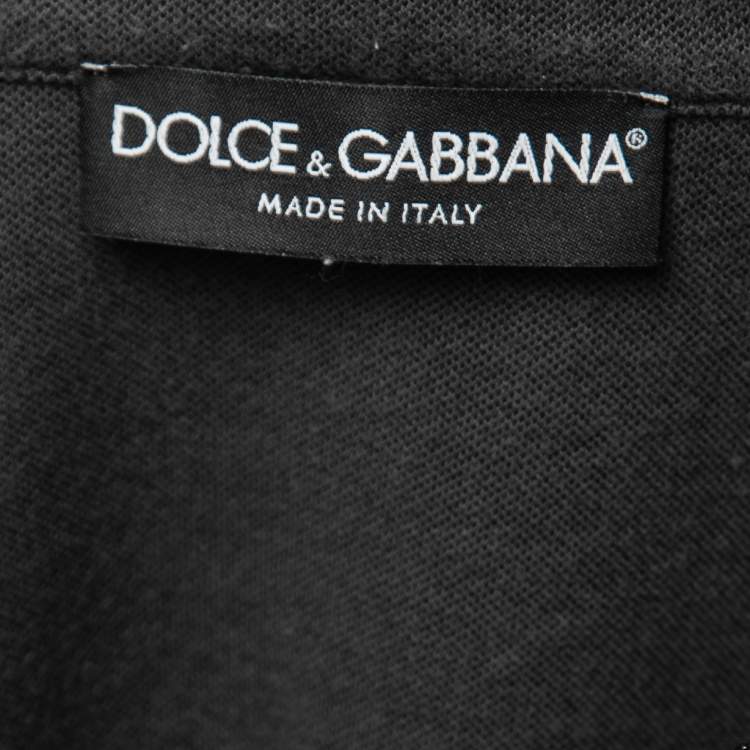 Pre Owned Dolce & Gabbana Black Wool Contrast Trimmed Zip Front Jacket XXL