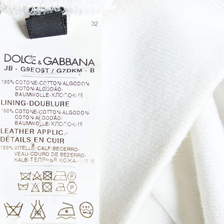Pre Owned Dolce & Gabbana White Cotton Lace Trim Hooded Sweatshirt S