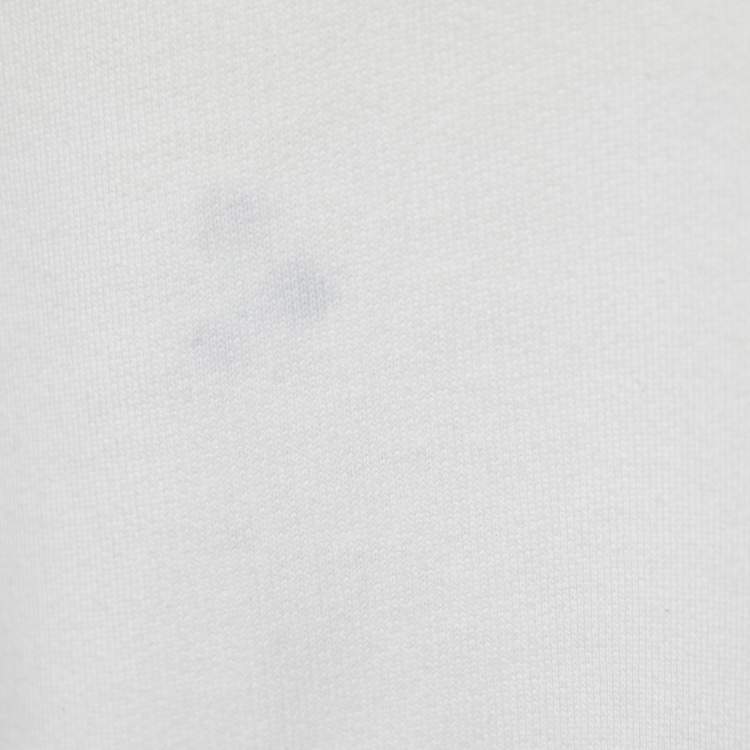 Pre Owned Dolce & Gabbana White Cotton Lace Trim Hooded Sweatshirt S