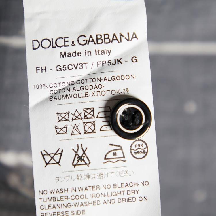 Pre Owned Dolce & Gabbana Black Mosaic Bull Print Cotton Button Front Shirt XL