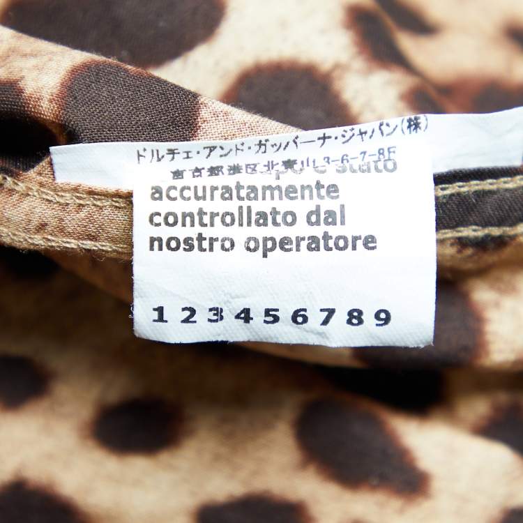 Pre Owned Dolce & Gabbana Brown Leopard Print Cotton Slim Fit Shirt M