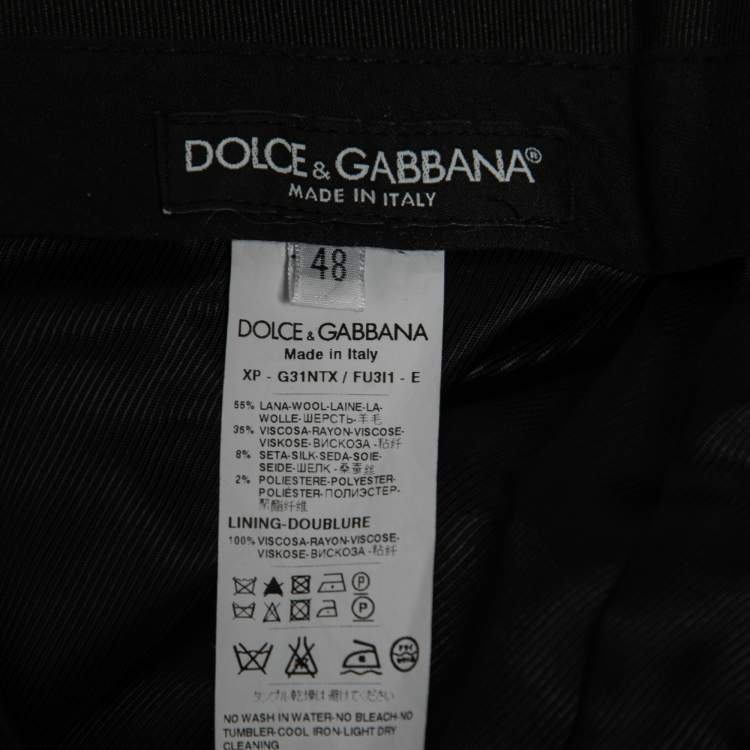 Pre Owned Dolce & Gabbana Black Crepe Wool Tailored Sicilia Suit M 