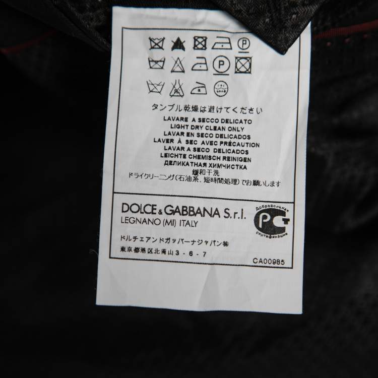 Pre Owned Dolce & Gabbana Black Crepe Wool Tailored Sicilia Suit M 