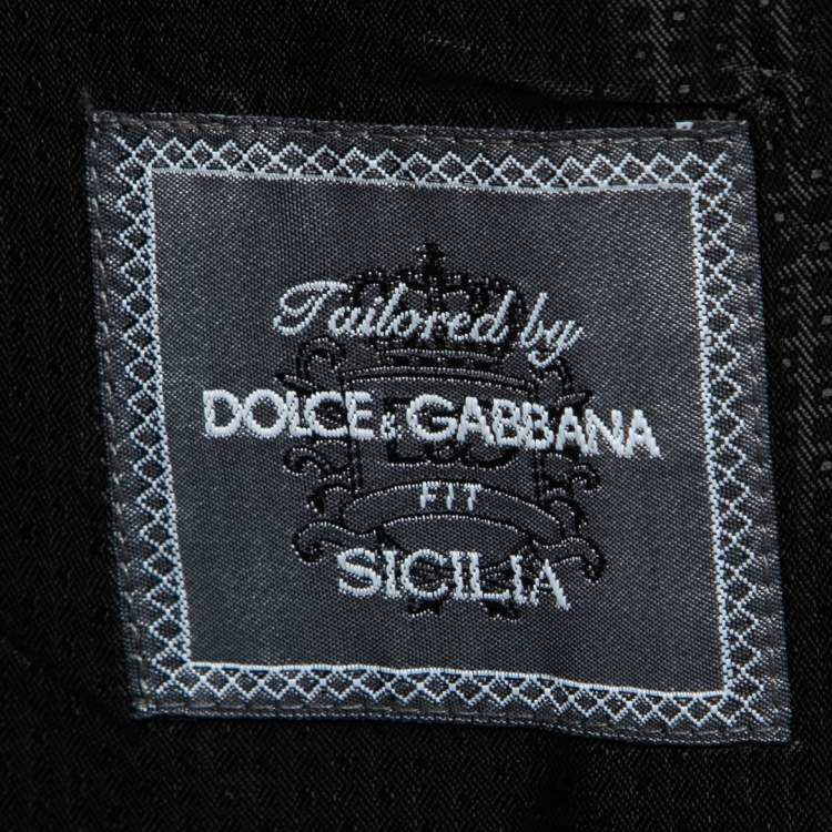 Pre Owned Dolce & Gabbana Black Crepe Wool Tailored Sicilia Suit M 