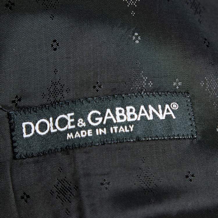 Pre Owned Dolce & Gabbana Black Wool & Silk Button Front Waistcoat M
