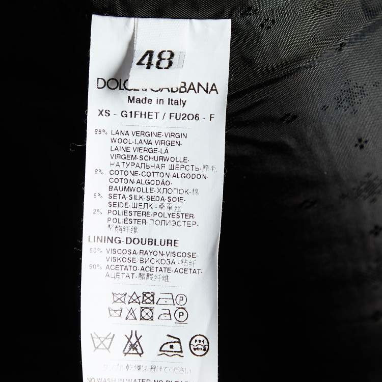 Pre Owned Dolce & Gabbana Black Wool & Silk Button Front Waistcoat M