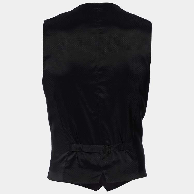 Pre Owned Dolce & Gabbana Black Cotton Trim Detail Vest M