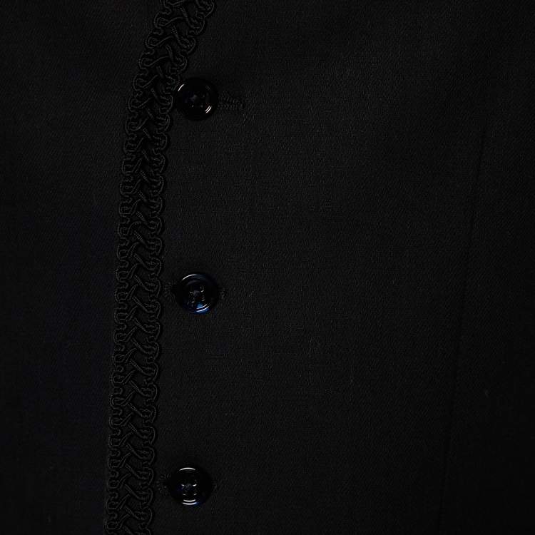 Pre Owned Dolce & Gabbana Black Cotton Trim Detail Vest M