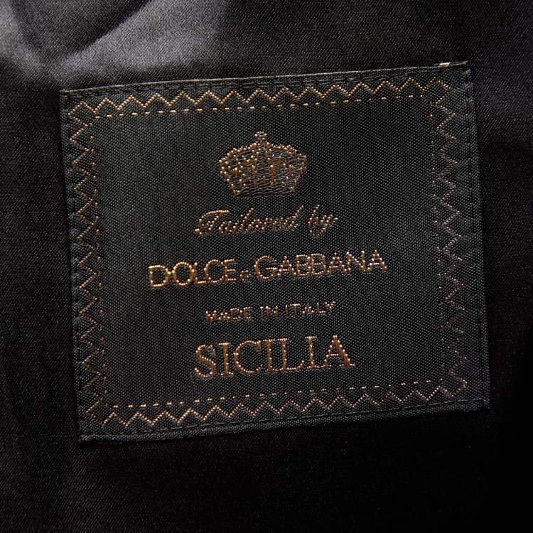 Pre Owned Dolce & Gabbana Black Wool & Silk Sequin Embellished Blazer M
