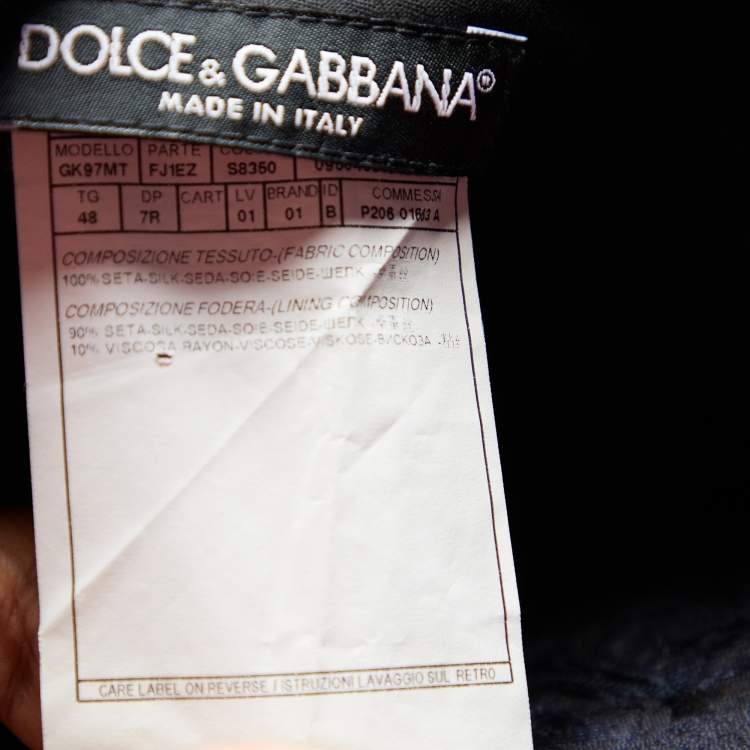 Pre Owned Dolce & Gabbana Black Floral Pattern Silk Pants M