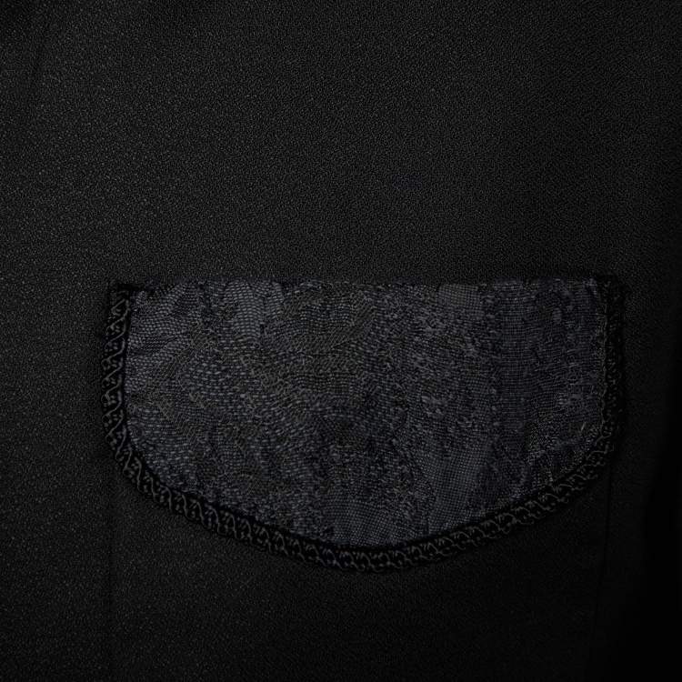 Pre Owned Dolce & Gabbana Black Wool Contrast Detail Blazer M