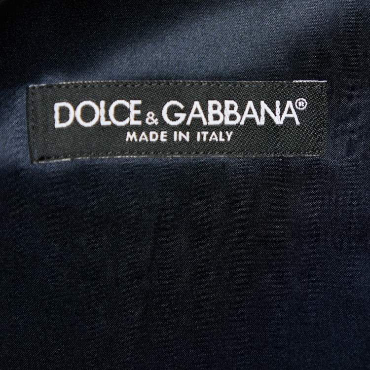 Pre Owned Dolce & Gabbana Black Floral Pattern Silk Waistcoat M