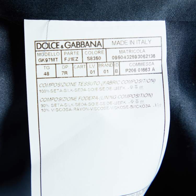 Pre Owned Dolce & Gabbana Black Floral Pattern Silk Waistcoat M