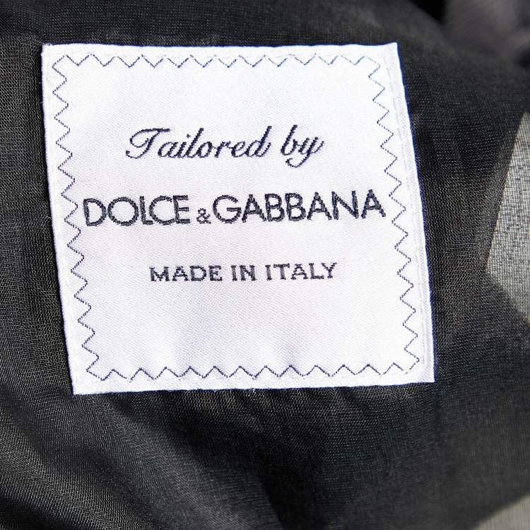 Pre Owned Dolce & Gabbana Black Polka Dot Silk Blend Blazer M