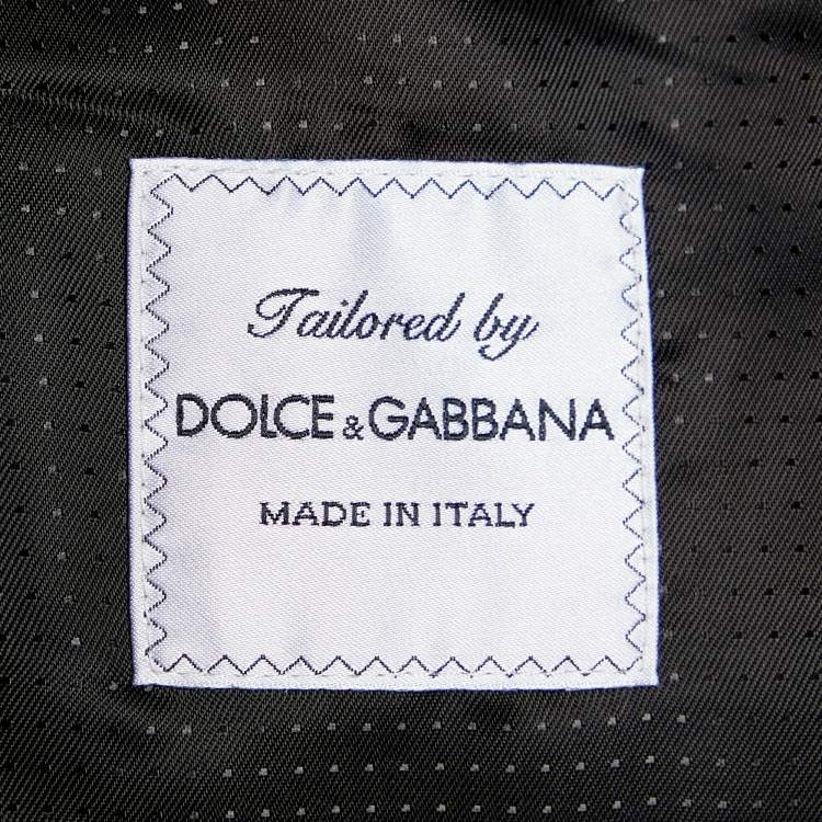 مملوكة مسبقًا Dolce & Gabbana Black Jacquard Velvet Trim Blazer M