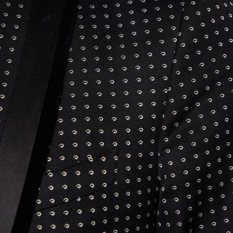 مملوكة مسبقًا Dolce & Gabbana Black Jacquard Velvet Trim Blazer M