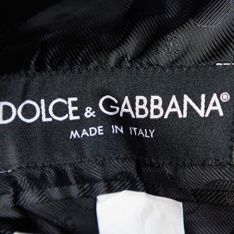 Pre Owned Dolce & Gabbana Black Velvet Button Front Blazer S
