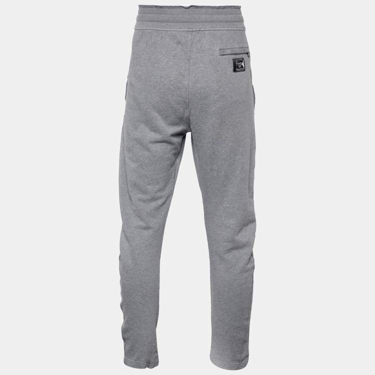Pre Owned Dolce & Gabbana Grey Cotton Knit Joggers L