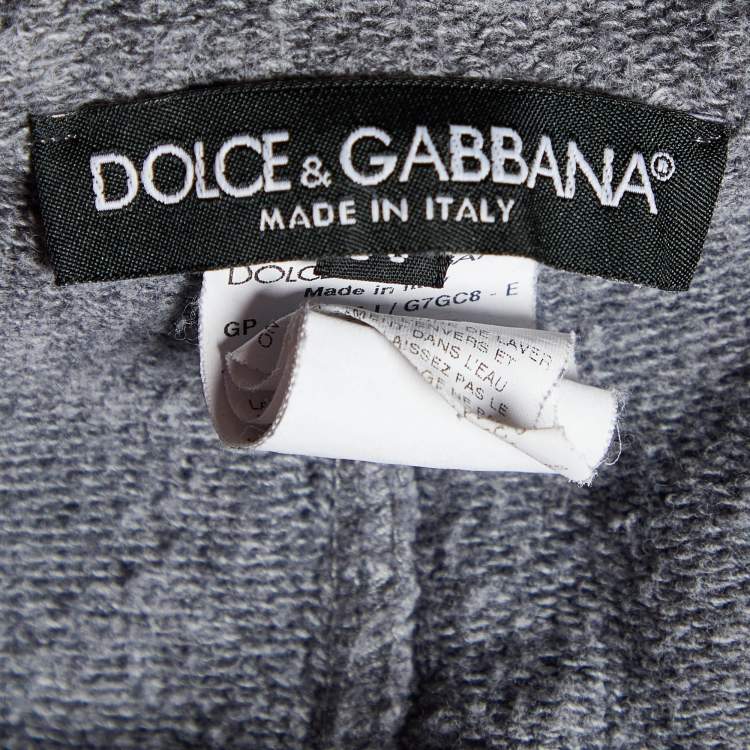 Pre Owned Dolce & Gabbana Grey Cotton Knit Joggers L