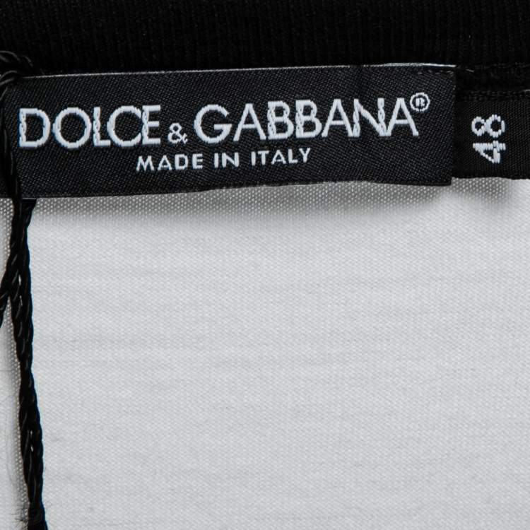Pre Owned Dolce & Gabbana White Skeleton Print Cotton Crewneck T-Shirt M