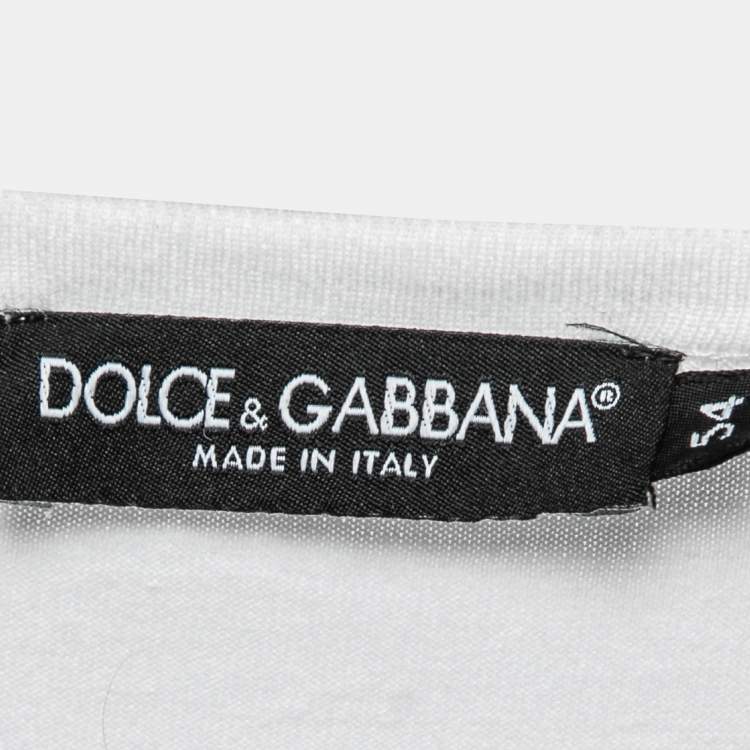 Pre Owned Dolce & Gabbana White Cotton Logo Patched T-Shirt 2XL