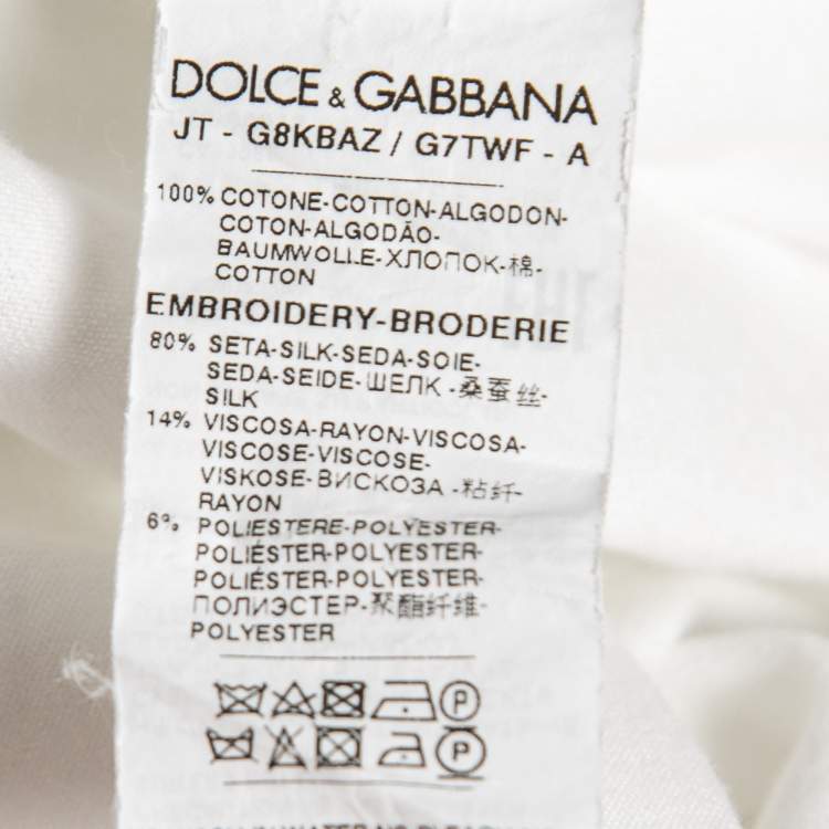 Pre Owned Dolce & Gabbana White Cotton Logo Patched T-Shirt 2XL