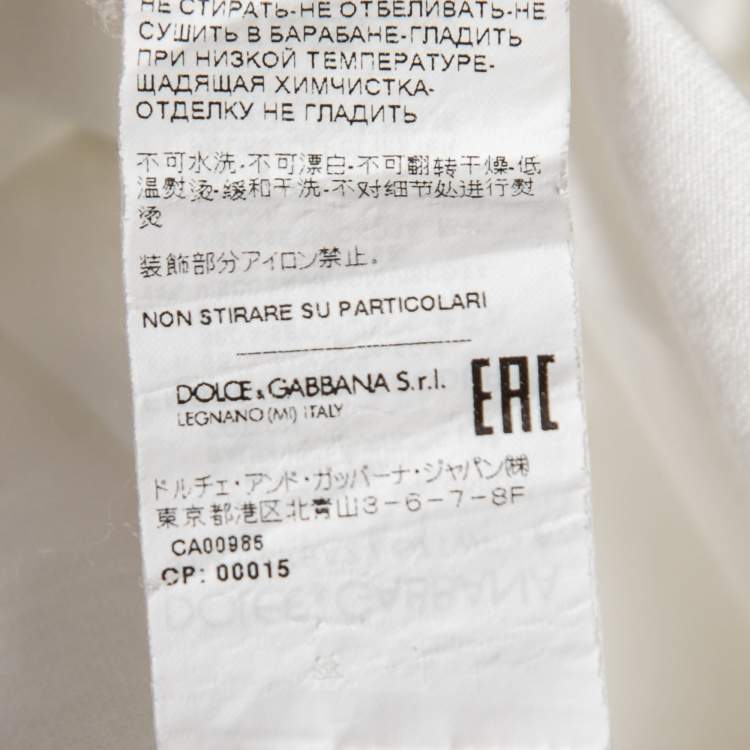 Pre Owned Dolce & Gabbana White Cotton Logo Patched T-Shirt 2XL