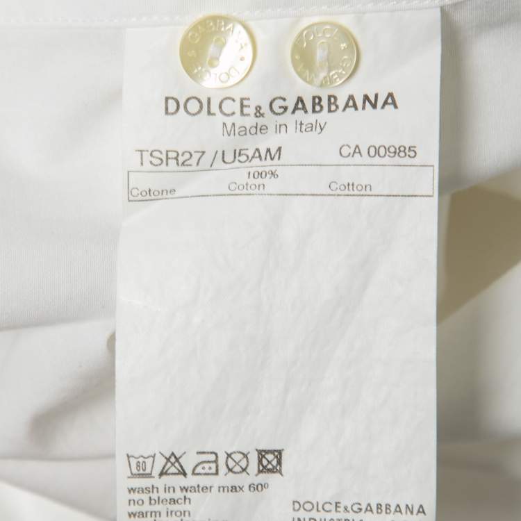 Pre Owned Dolce & Gabbana White Cotton Classic Shirt S